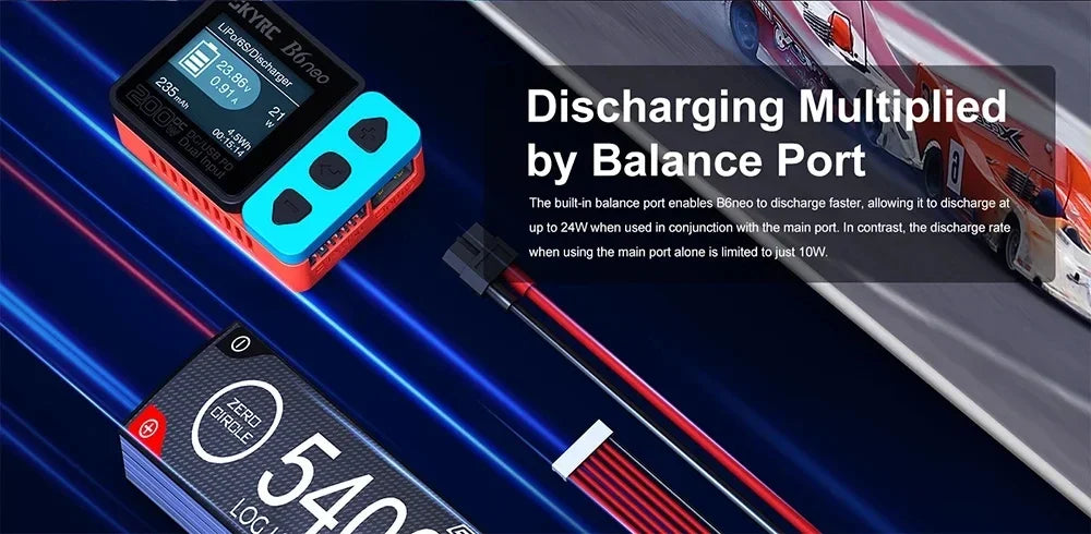 SkyRC B6 Neo Smart LiPo Balance Charger & Discharger – 200W DC, PD 80W, Compact 6S, for LiPo & Li-ion Batteries (Model SK-100198