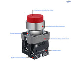 10Pcs 22MM High head Momentary Push Button Switch 1NO1NC SPDT 10Amp 600V Metal Head Waterproof IP65,Control power button switch