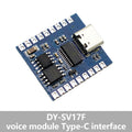 DY-SV17F Voice Playback Module Micro USB / Type-C Interface MP3 Audio Player Board UART Trigger Sound Module For Arduino