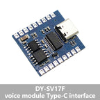 DY-SV17F Voice Playback Module Micro USB / Type-C Interface MP3 Audio Player Board UART Trigger Sound Module For Arduino