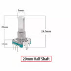 1pc EC11 Encoder Code Rotary Switch ALPS 30 Positions With Push Button 5pin Handle Length 15/17/20mmF Half Shaft