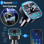 Bluetooth 5.0 Car FM Transmitter Dual USB Fast Car Charger LED Screen Hands Free Call MP3 Music Player Adapter Car Accessories