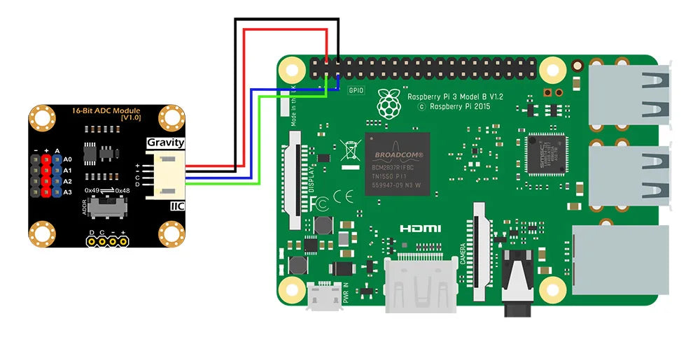 DFRobot Gravity I2C ADS1115 16-Bit ADC Analog to Digital Conversion Module 3.3~5V Supports Cascade for Arduino Raspberry Pi