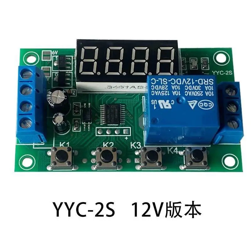 YYC-2S LED Display Adjustable Programmable delay time relay module 5V12V24V fixed time decoupling pulse cycle power off trigger