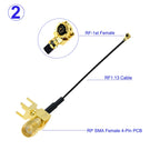 1Pcs SMA to IPX RF1.13 Cable 4Pin PCB RP SMA/SMA Female to u.FL IPX-1 Female Connector RF1.13 WIFI Antenna Extension Jumper