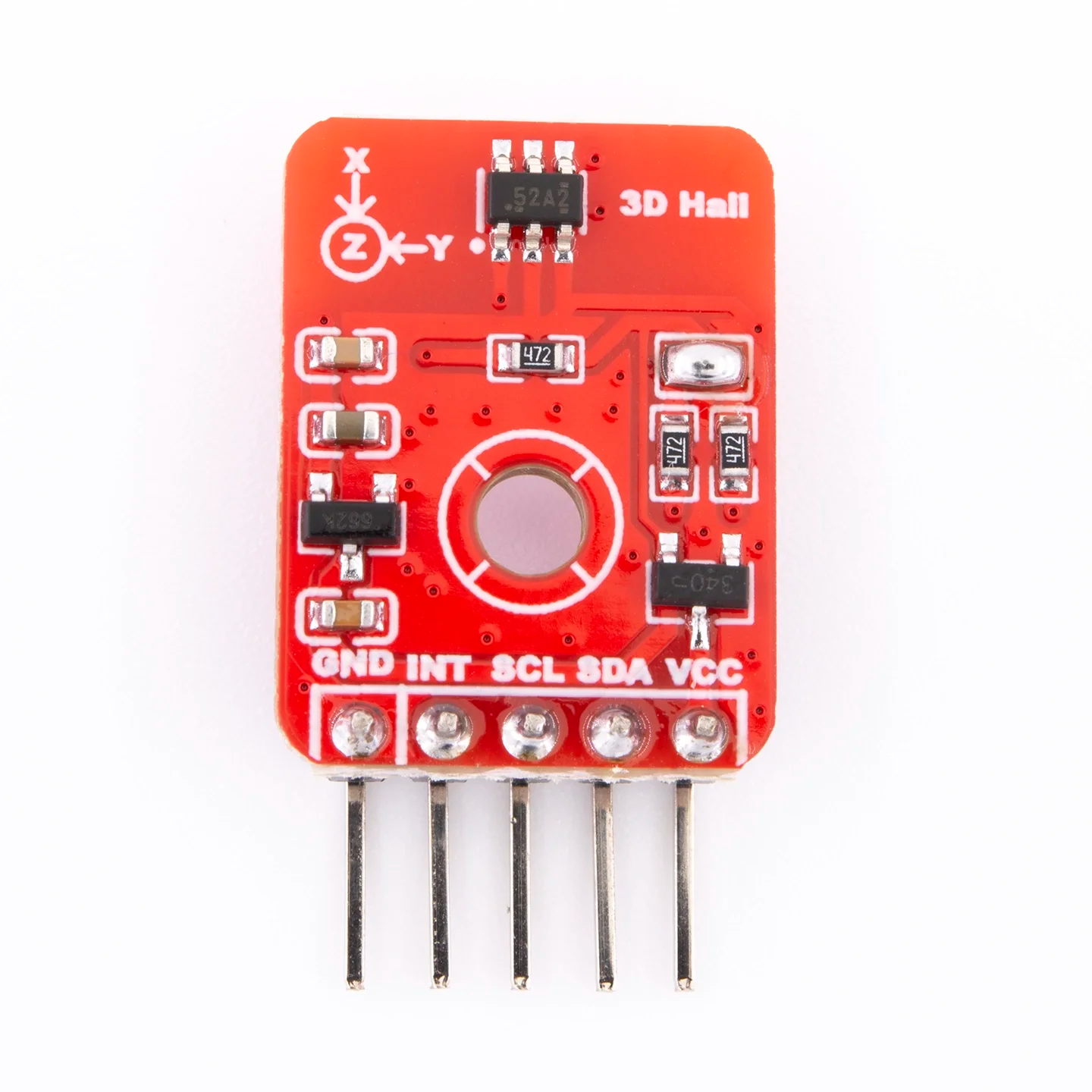 TMAG5273 Low-power Linear 3D Hall Effect Sensor Module with I2C Interface. Built-in 12-bit DAC and CORDIC Angle Calculation