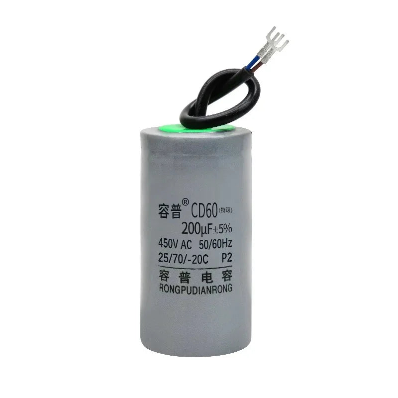 CD60 motor starting capacitor 100/150/200/250/300/350/400/450/500UF 450V single-phase capacitor motor