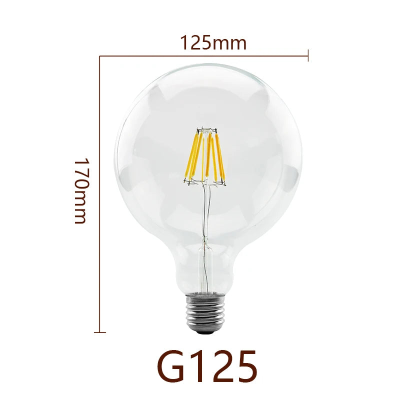 1-4pcs G80 G95 G120 LED Bulb E27 2W 4W 6W 8W AC 220V Energy Saving Global Light Lampada Ampoule Lamp Retro Edison Filament Bulbs
