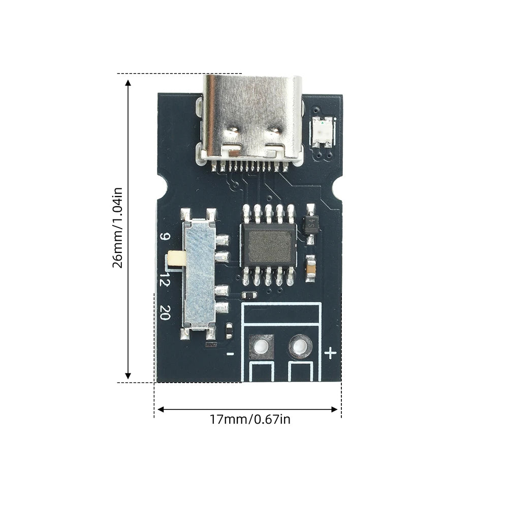 PD QC Protocol Fast Charging Decoy Module 5V 9V 12V 20V Adjustable with Indicator Light Type-C Trigger Module for DIY Electronic