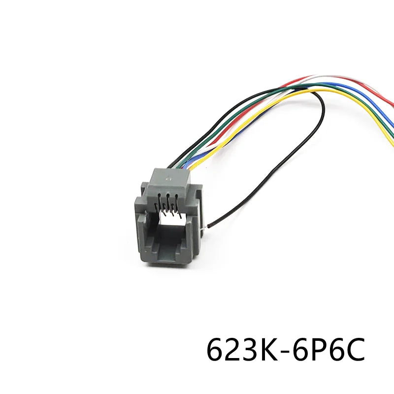 5/10PCS RJ11 RJ12 RJ45 Telephone Female Socket Connector With Wire 4P4C 6P6C 8P8C Female Jack Connector 616E 623K 616M 641D