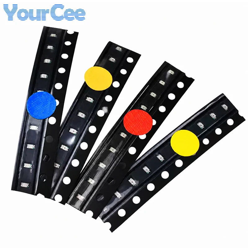 50pcs-390pcs SMD LED 0402 0603 0805 1206 3528 2835 5050 5730 Diode Red Blue Yellow White Green Orange Purple Pink