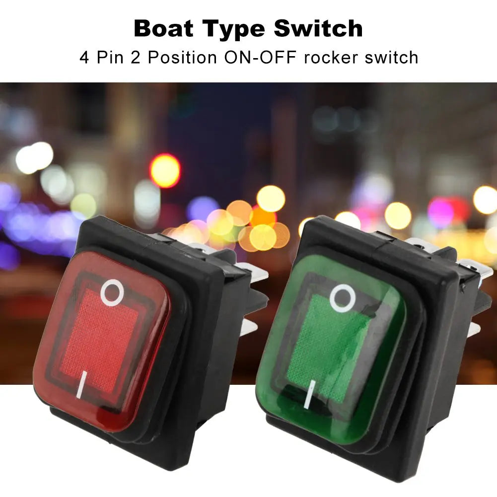 2pcs 30A Power Switch 125V/250V AC Boat Rocker Switch ON/Off Switch 4Pins Toggle Switch with UL Certificate Waterproof Switches