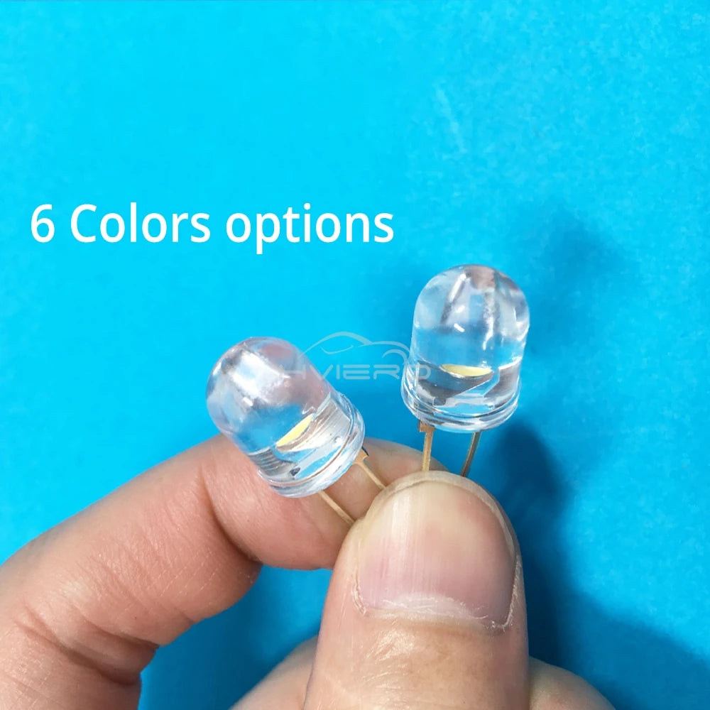 50pcs 10mm White Red Green Blue Yellow Diode Led Round 0.5W Power Light 3.2~3.6V LED Lamp Bead Light-emitting Diodes 30KMCD Bulb
