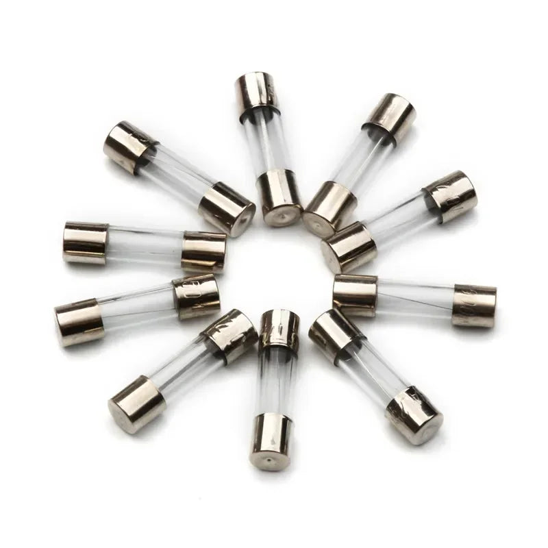 100pcs 5x20mm Glass Fuse Assortment Kit 0.25A to 20A Fast-Acting Fuses for Electronics Amplifier Power Supply Protection