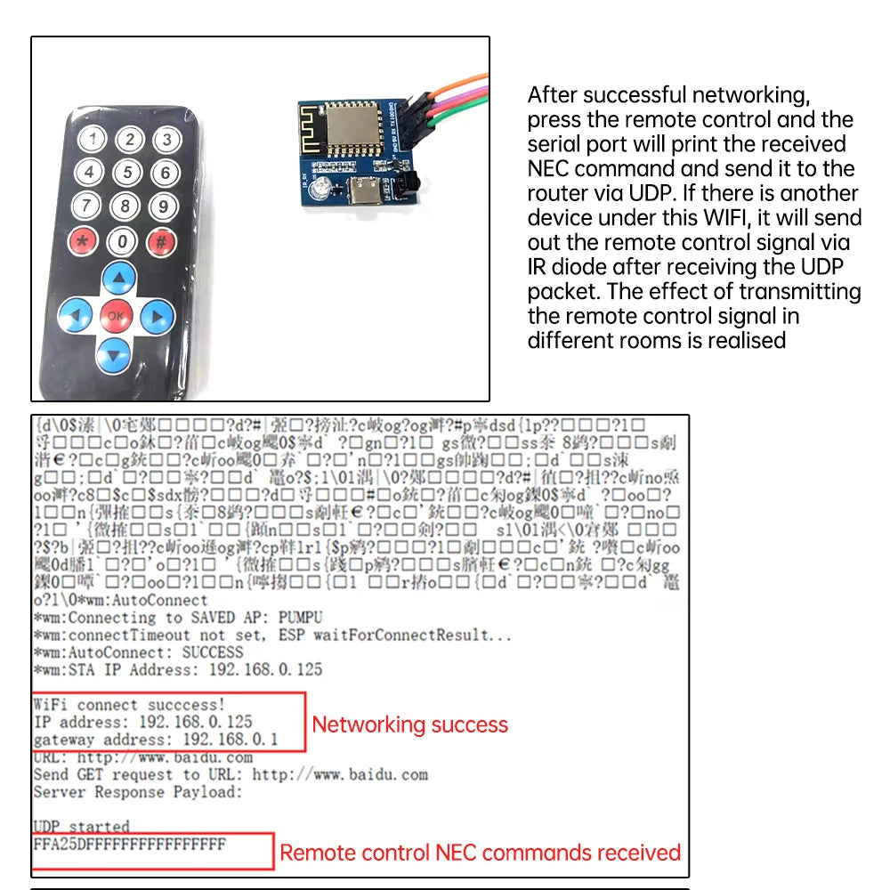 ESP8266/ESP32 IR Transmitter&Receiver – NEC Protocol WiFi Transparent Transmission ESP Development Module for Smart Home Control