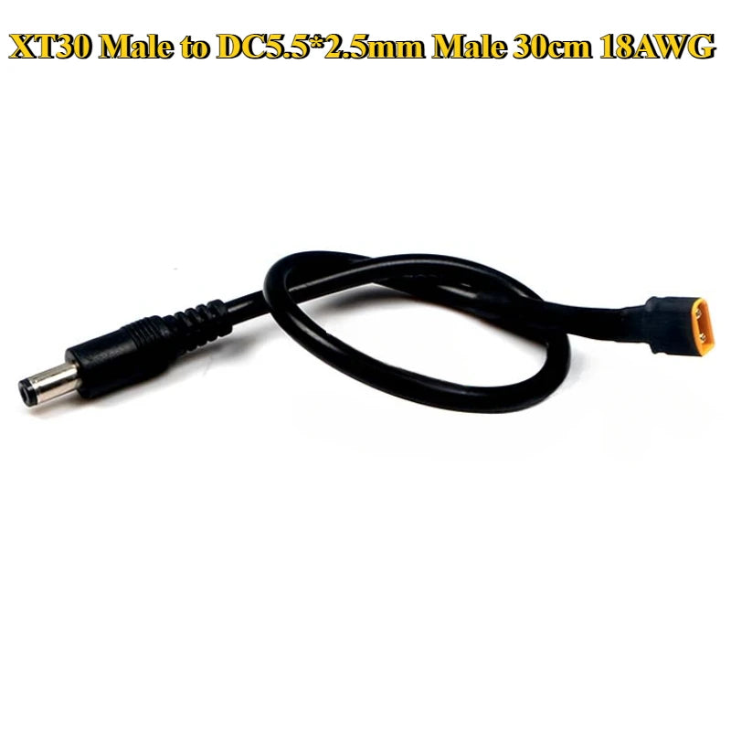 XT60 XT30 T Plug Male to DC 5.5*2.1/5.5*2.5mm Male Connector Battery Charging Adapter Cable Conversion Wire for DC Power Charger