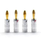 20pcs/10pairs 4MM Nut Banana Plugs 24K Gold-plated Connector With Screw Lock For Audio Jack Speaker Plugs Black&Red