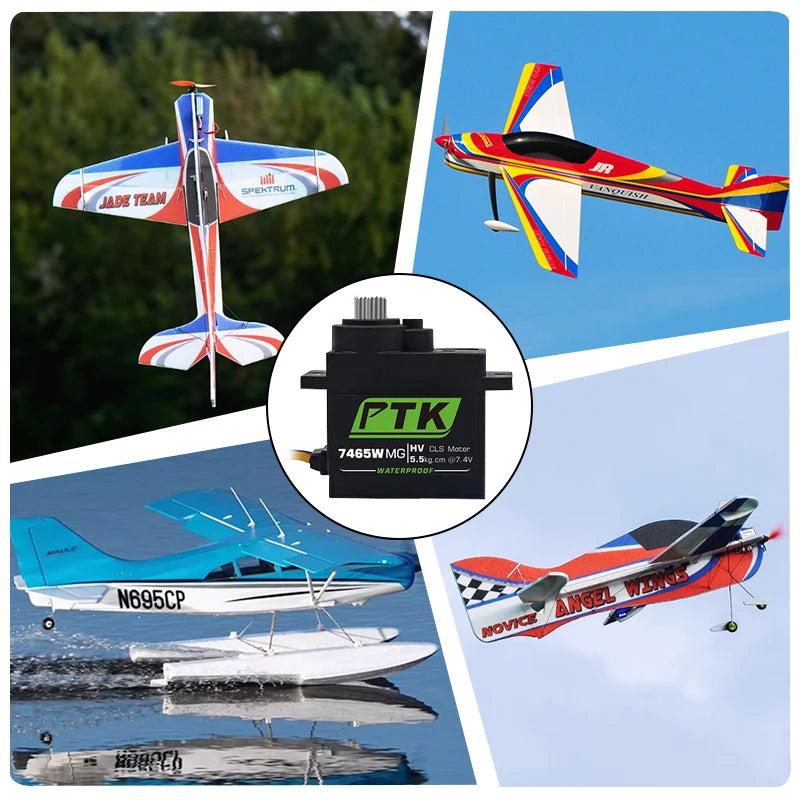 PTK 7465W MG Waterproof servo Metal gear 9g micro servo 5mm 180° robotic model aircraft fixed wing digital servo