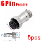 5pcs GX16 Flange Butting Type Aviation Plug Socket 2/3/4/5/6/7/8/9/10 Pin Male Female Fixing Circular Connectors
