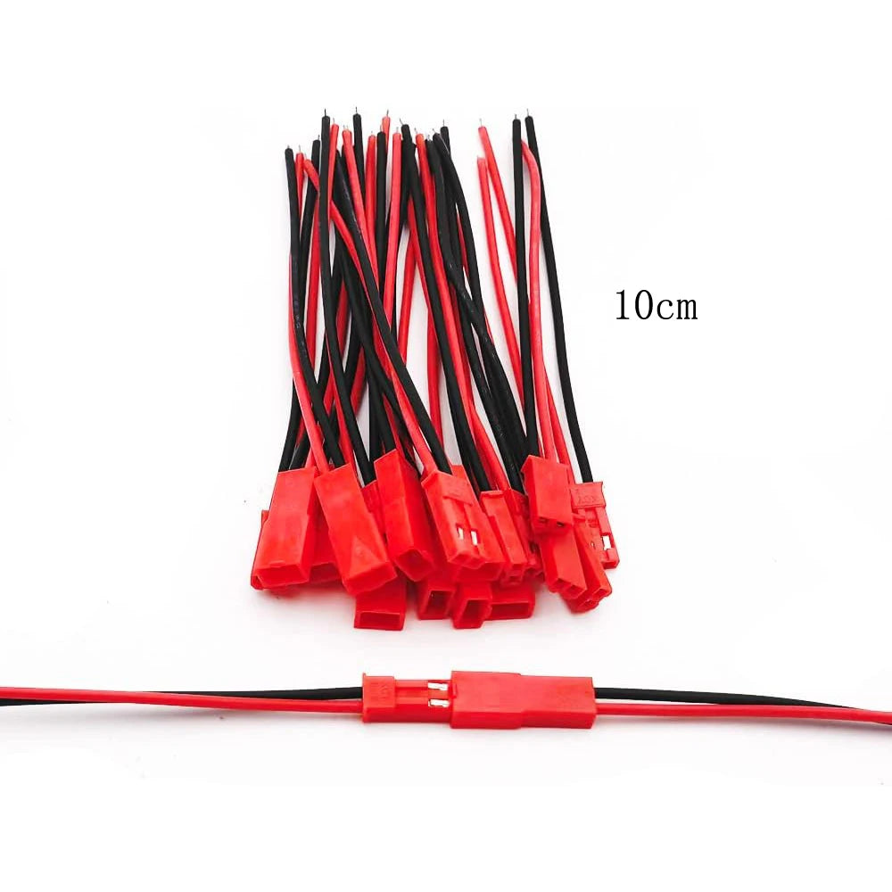 10 Pairs 22 AWG JST Plug Connector 2 Pin Male Female Plug Connector Cable Wire for LED Lamp Strip RC Toys Battery Adapter 10cm