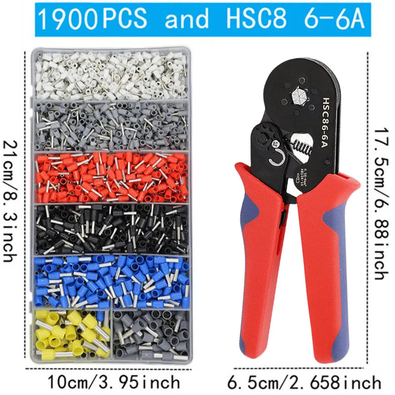 VE Tubular Crimp Terminals,Cable Electrical Connector,Insulated Wire Connectors,Tube Type Terminal Crimping Pliers HSC86-4