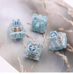 TTC Silent Bluish White Switches Tactile 42g Switch Rounded Sharp Tactility Long Spring Mechanical Keyboard RGB MX DIY Switch