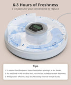 Automatic Cat Feeder 5 Meals Programmable Timer Rechargeable with 2 Ice Packs for Kitten Small Dog Pet Food Dispenser
