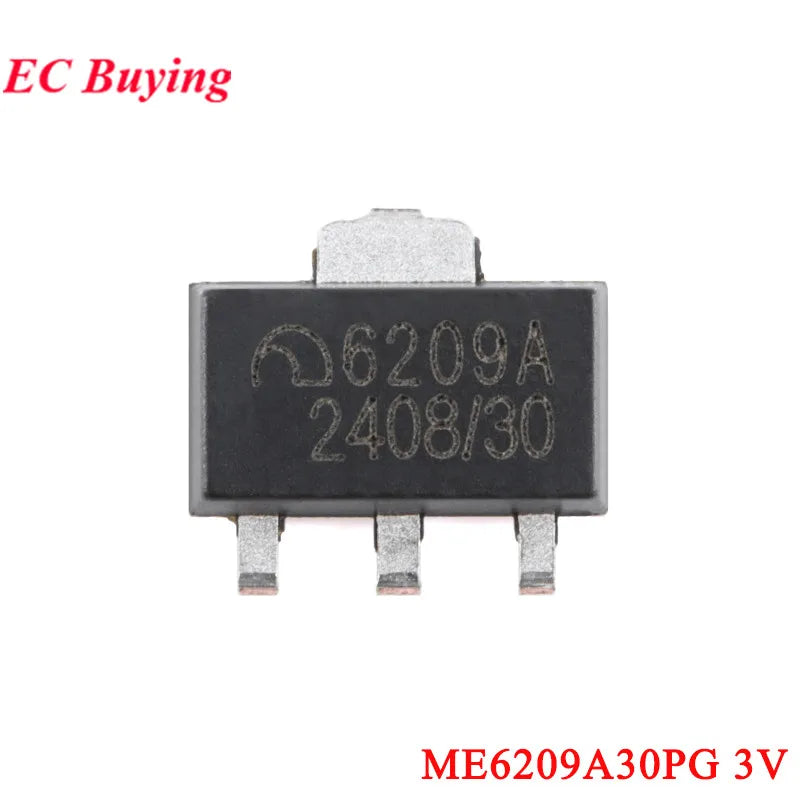 100Pcs/5pc ME6209 6209A ME6209A 3V 3.3V 4V 4.5V 5V ME6209A33PG ME6209A50PG SOT-89 Low Power Dropout LDO Linear Regulator IC SMD