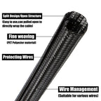 1~50m Expandable Cable Sleeve PET Braided Self Closed Auto Insulated Wrap Flexible Pipe Tube Split Line Protector Wire Organizer