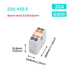 1PCS Wire Electrical Connectors PTFIX 2.5mm Wire Merging And Branching Device Push-in Terminal Block Connector Mount On Din Rail