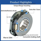 Hengxiang 14/15/19/20/24mm Hollow Shaft Absolute Rotary Encoder Single Turn 17-24 Bit IP50 Protection 6000min-1 Response