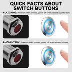 6pcs 12mm Push Button Switch Latching Momentary Self reset Waterproof Mini Electric Power Button Switch On Off 2pin 1NO 3A/250V