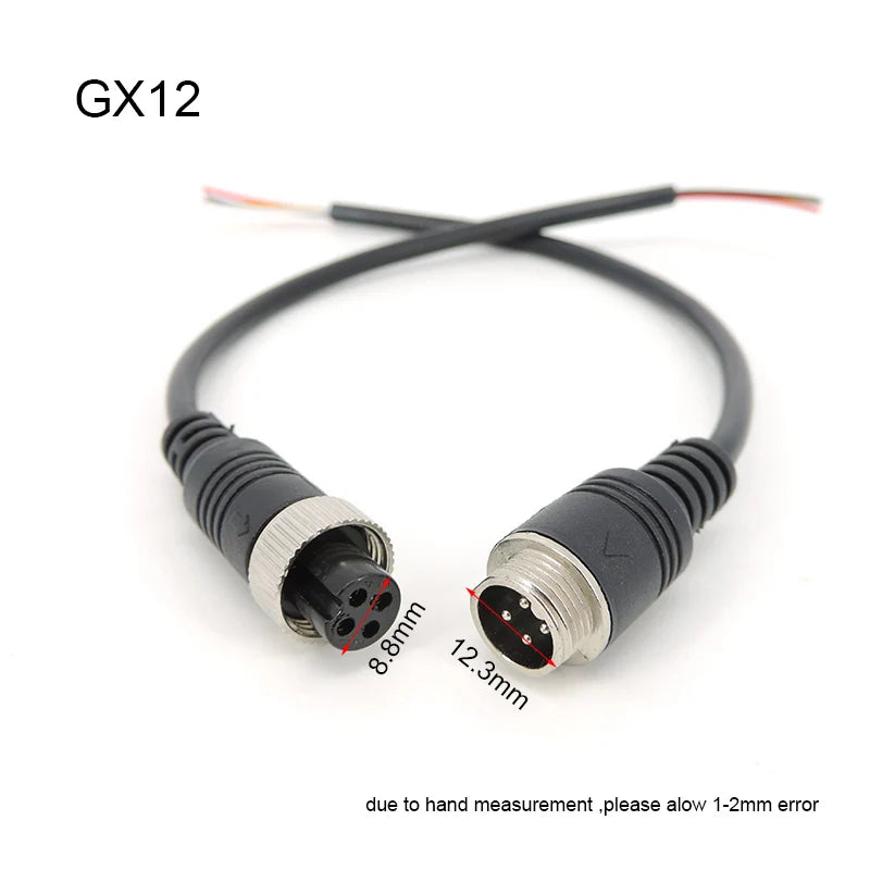 4 Pin M12 Aviation Signal Cable Male Female Plug Wire for CCTV Car Camera DVR Video Monitor Subwoofer