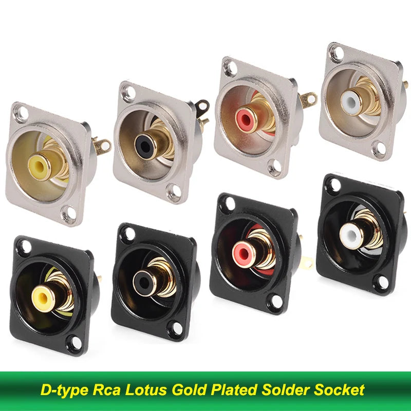 D Type RCA Female Jack YS367A Mounting Module Solder Socket AV Audio Video Connector for DVD Panel