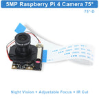 Raspberry Pi 5MP Camera OV5647 1080P Optional Wide Angle Night Vision IR-CUT Fisheye Webcam for Raspberry Pi 4 Model B 3B Plus