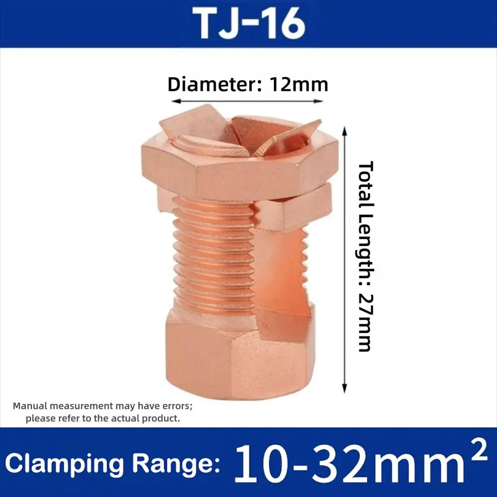Electrical Equipment TJ Series Split Bolt Connector Sturdy Durable Copper Split Bolt Screw Terminal