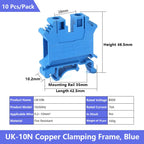 UK 2.5 Terminal Block UK2.5B Screw Connection Connect Strip 2.5B/3N/5N/6N/10N  2.5mm² Cable Electrical Din Rail Wire Connector