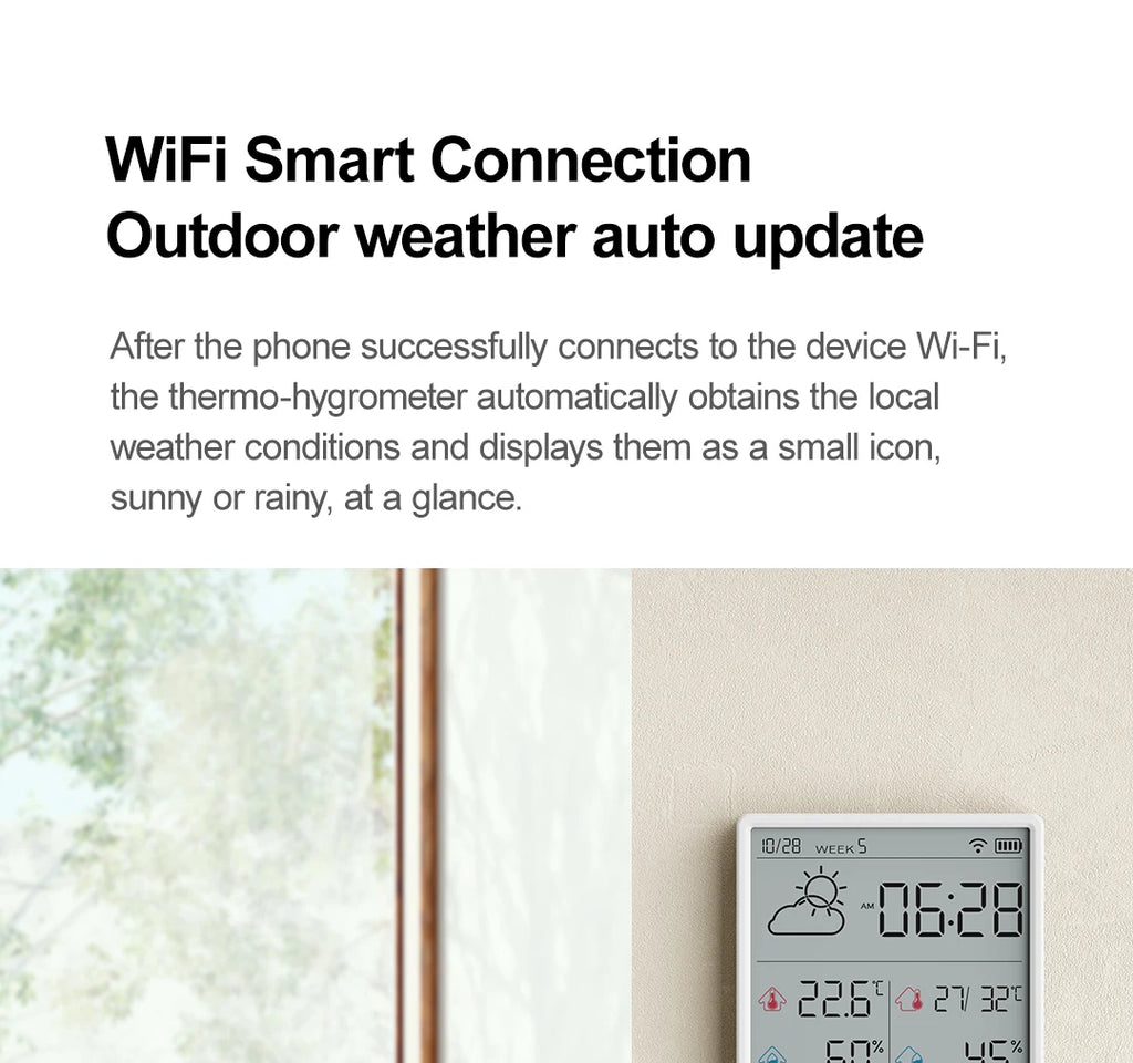 New DUKA TH3 Electronic Temperature Humidity Sensor Wifi Smart Electric Digital Hygrometer Thermometer Clocks Weather Station
