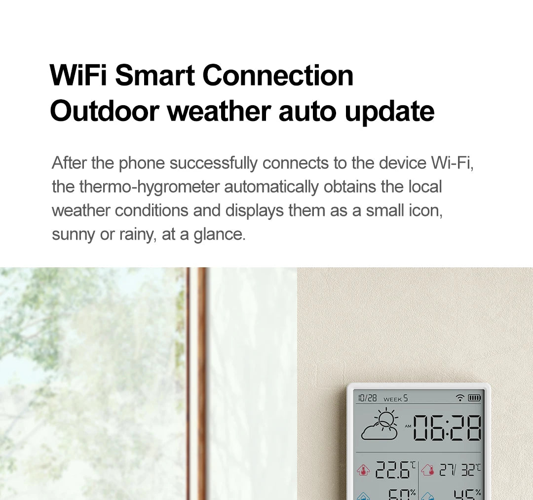 New DUKA TH3 Electronic Temperature Humidity Sensor Wifi Smart Electric Digital Hygrometer Thermometer Clocks Weather Station