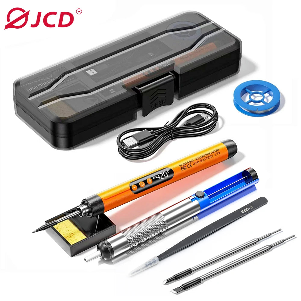 Multifunctional USB Digital Electric Soldering Iron Set Kit Intelligent 300-450℃ Temperature Adjustable Solder Iron Welding Tool