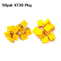 Amass 10 / 50Pair XT30 XT30U MR30 MR30PB Plug Male Female Bullet Connector Gold Plated Banana Plug for RC Drone Accessories
