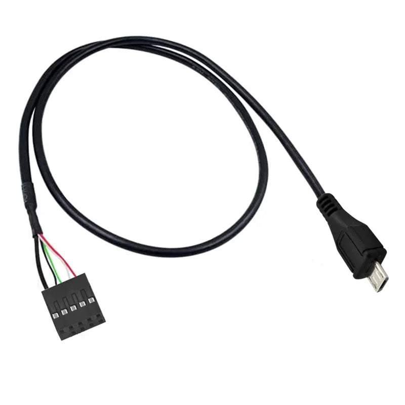 50CM USB 2.0 Micro 5Pin /Mini 5Pin Male To 9Pin Female 2.54 USB Header PCB Motherboard Cable Left/Right Angle