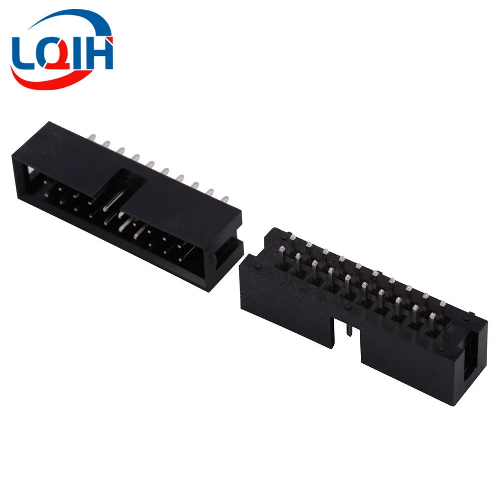 10PCS DC3 6P/8P/10P/14P/16P/20P/30P/34P/40P 2.54mm Socket Header Connector ISP Male Double-spaced Straight needle Curved needle