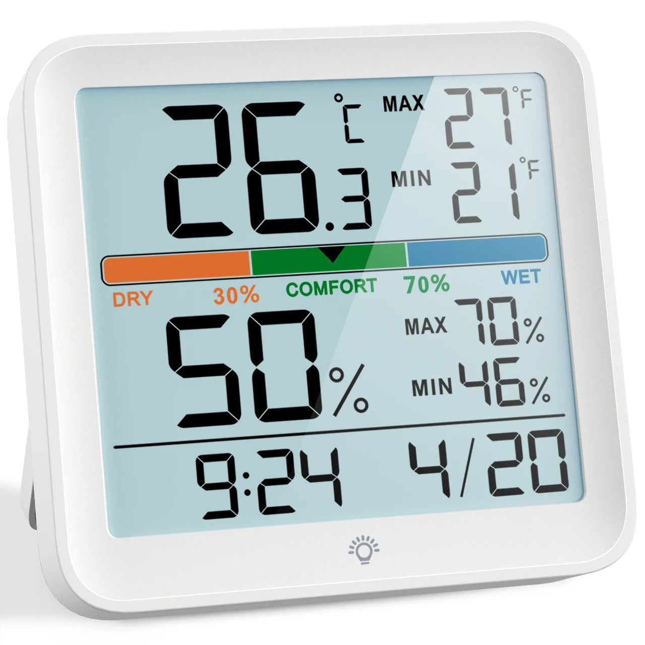 LCD Thermometer Hygrometer Sensor Gauge Indoor Room Digital Temperature Humidity Meter Weather Station For Home