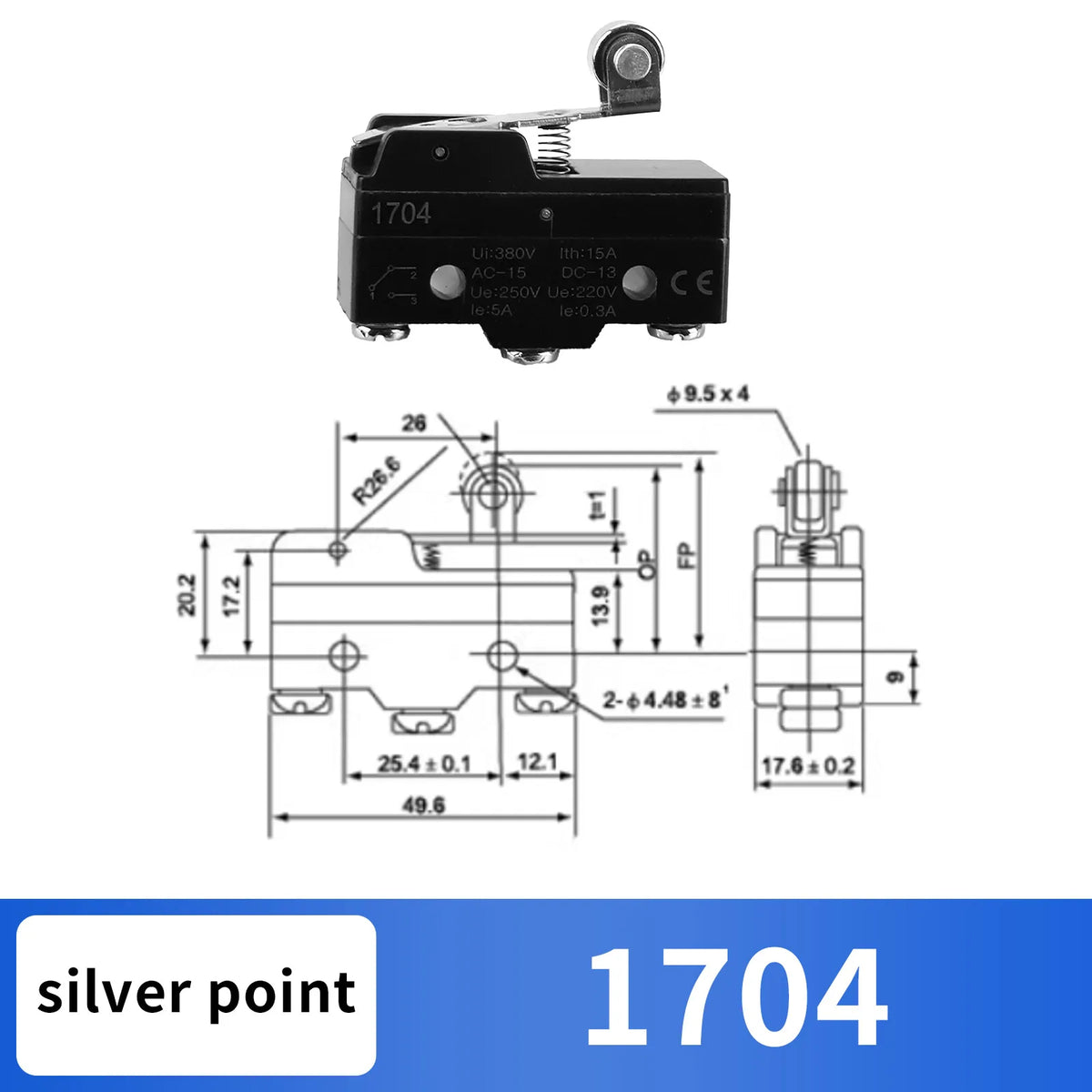 10Pcs 1NO + 1NC Hinge Roller Lever Micro Action Switches