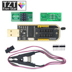 CH341A CH341B 24 25 Series EEPROM Flash BIOS USB Programmer Module + SOIC8 SOP8 Test clip + 1.8V adapter + SOIC8 Adapter DIY KIT