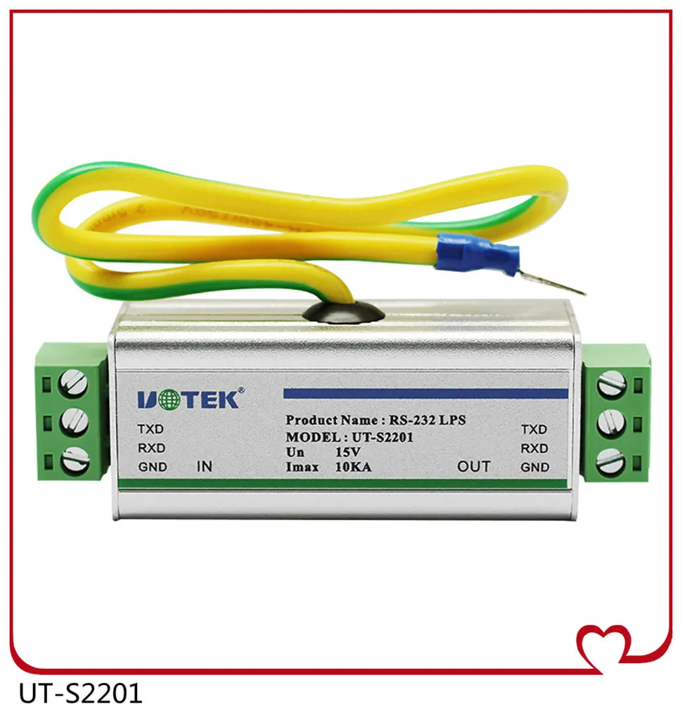 UOTEK Industrial Grade RS-485 Lightning Arrestor Arrester RS485 Isolator Module ESD Surge Protector Level 4 IP30 5KA UT-S101