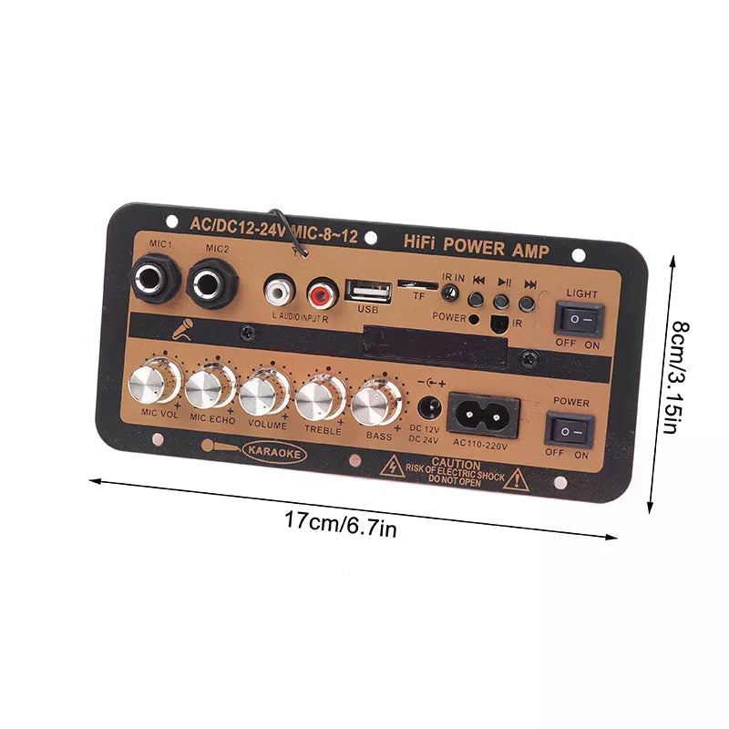 EU/US Plug Bluetooth 5.0 Amplifier Board With Optical Audio AMP USB FM Radio TF Player DIY Audio For Karaoke Home Car 110V/220V