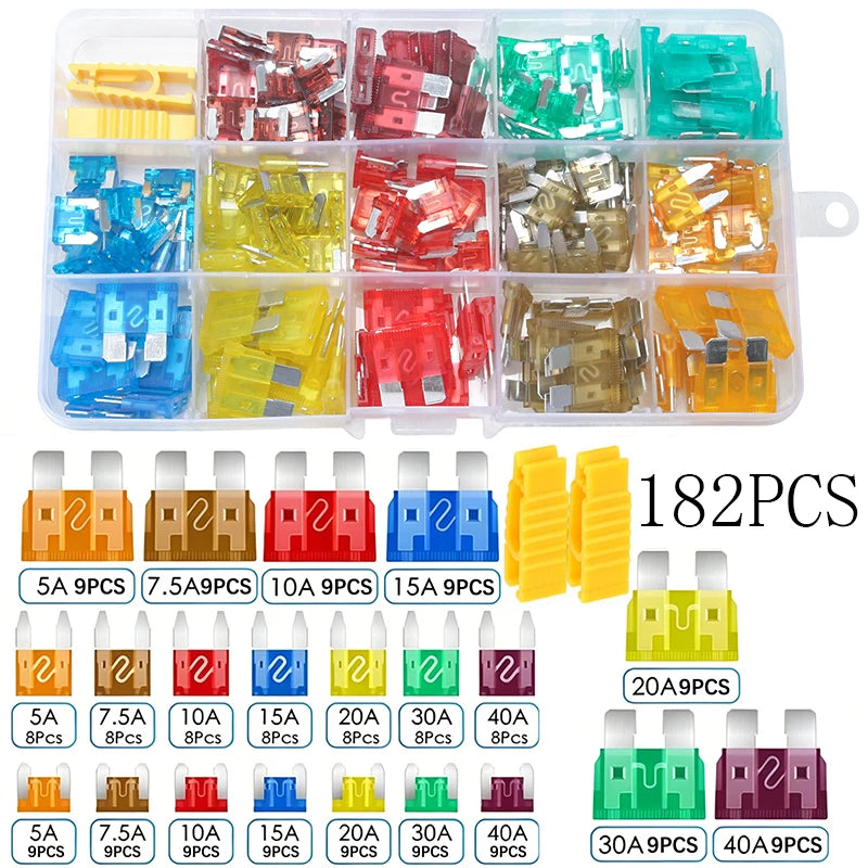 142PCS/240PCS/280PCS/341PCS Multi-Specification Car Fuse Set for Automotive Electricians And Electrical Use