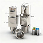 Reusable Toolless RJ45 Connector Cat7 FTP Shielded Metal Plug 22AWG 24AWG 26AWG 10Gbps High Speed Ethernet Terminator